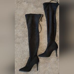 Forever Chic Black Over-the-Knee Boots